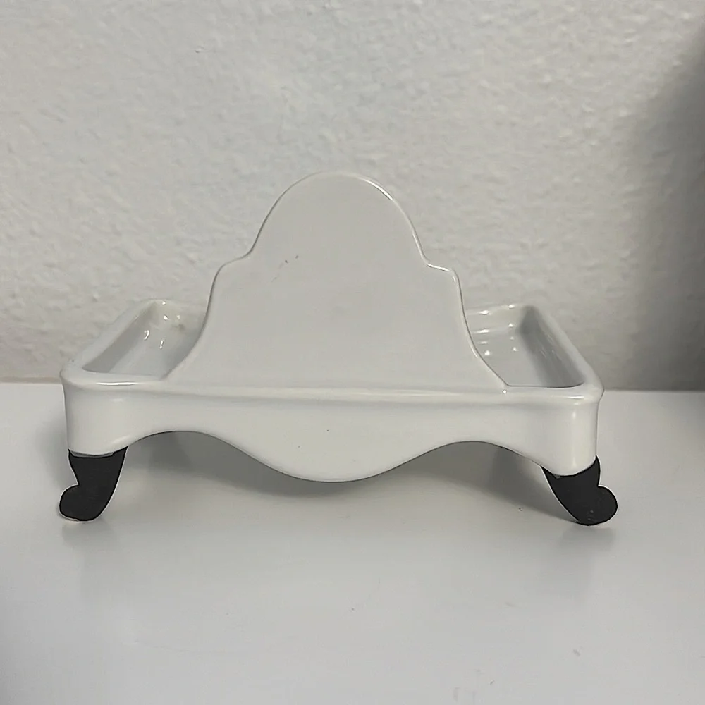 White Pottery Barn Porcelain Trinket or Soap Dish